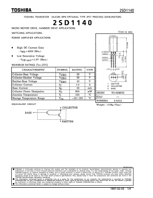 D1140 Datasheet PDF Toshiba