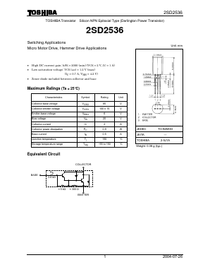 2SD2536 Datasheet PDF Toshiba