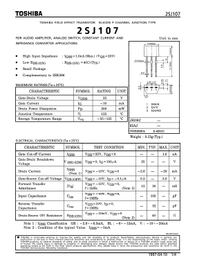 2SJ107 Datasheet PDF Toshiba