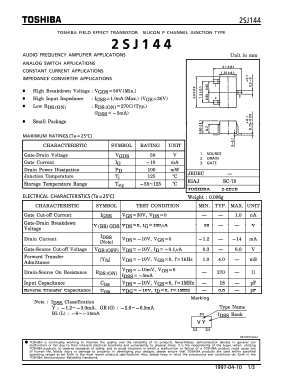 2SJ144 Datasheet PDF Toshiba