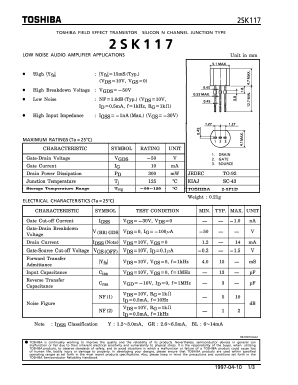 2SK117 Datasheet PDF Toshiba