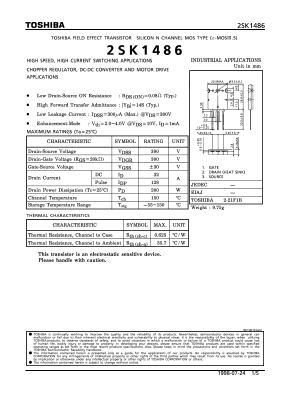 K1486 Datasheet PDF Toshiba