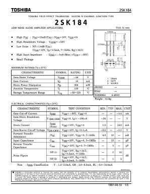 K184 Datasheet PDF Toshiba