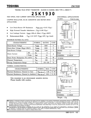 2SK1930 Datasheet PDF Toshiba