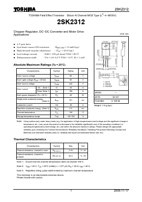 K2312 Datasheet PDF Toshiba