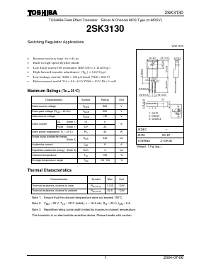 K3130 Datasheet PDF Toshiba