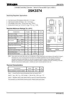 2SK3374 Datasheet PDF Toshiba