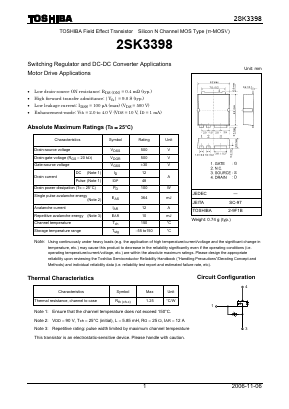 2SK3398 Datasheet PDF Toshiba