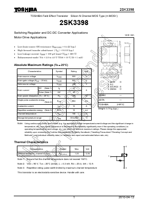 2SK3398 Datasheet PDF Toshiba