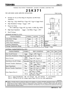 2SK371 Datasheet PDF Toshiba
