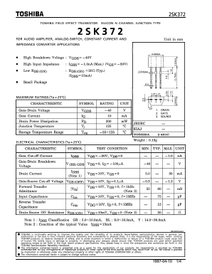2SK372 Datasheet PDF Toshiba