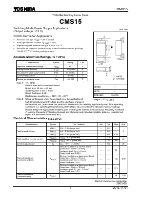 CMS15 Datasheet PDF Toshiba