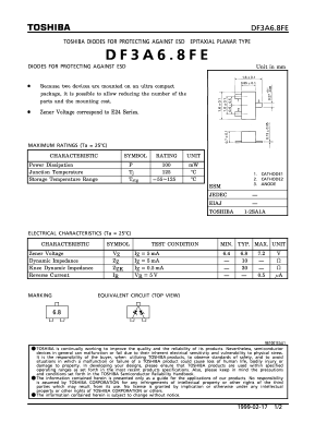 DF3A6.8FE Datasheet PDF Toshiba