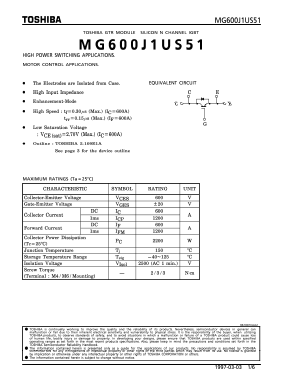 MG600 Datasheet PDF Toshiba