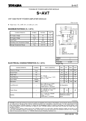 S-AV7 Datasheet PDF Toshiba