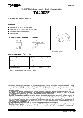 TA4002F Datasheet PDF Toshiba