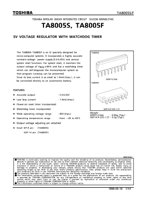 TA8005 Datasheet PDF Toshiba