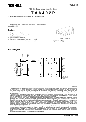 TA8492P Datasheet PDF Toshiba