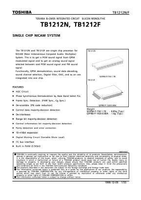TB1212F Datasheet PDF Toshiba