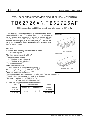 TB62726AF Datasheet PDF Toshiba