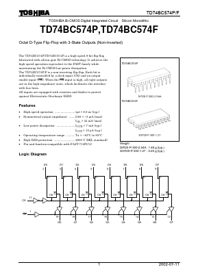 TD74BC574P Datasheet PDF Toshiba