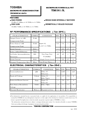 TIM1011-5L Datasheet PDF Toshiba