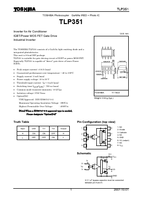 TLP351 Datasheet PDF Toshiba