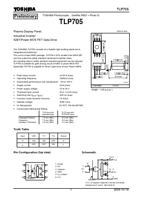 TLP705 Datasheet PDF Toshiba