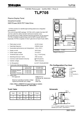 TLP705 Datasheet PDF Toshiba