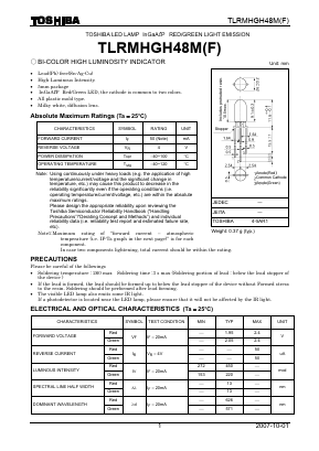 TLRMHGH48M(F) Datasheet PDF Toshiba