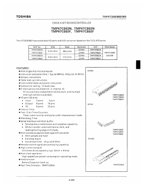 TMP47C860 Datasheet PDF Toshiba