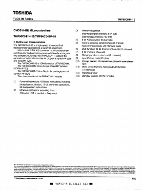 TMP90C041-15 Datasheet PDF Toshiba