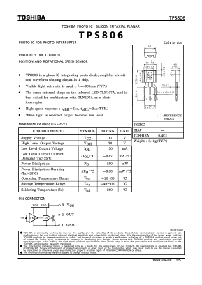 TPS806 Datasheet PDF Toshiba