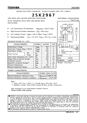 2SK2967 Datasheet PDF Toshiba