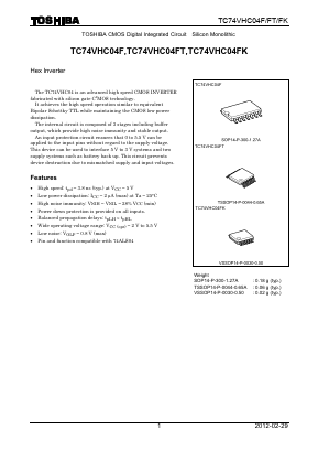 TC74VHC04F Datasheet PDF Toshiba