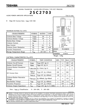 2SC2703 Datasheet PDF Toshiba