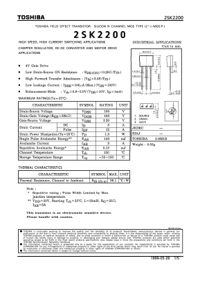 2SK2200 Datasheet PDF Toshiba