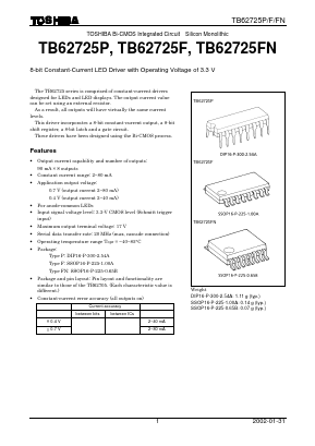 TB62725P Datasheet PDF Toshiba