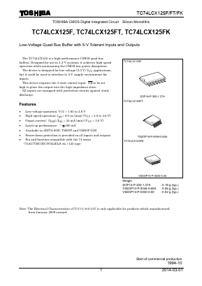 TC74LCX125FT Datasheet PDF Toshiba