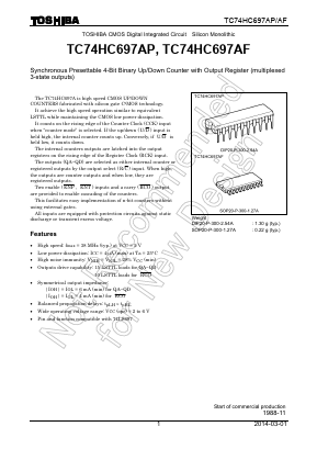 TC74HC697AF Datasheet PDF Toshiba