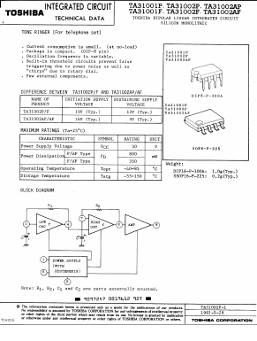 TA31002F Datasheet PDF Toshiba