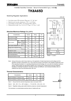 K8A65D Datasheet PDF Toshiba