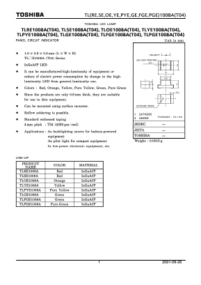 TLPYE1008A(T04) Datasheet PDF Toshiba