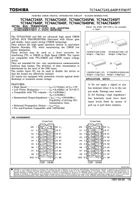 TC74ACT245FW Datasheet PDF Toshiba
