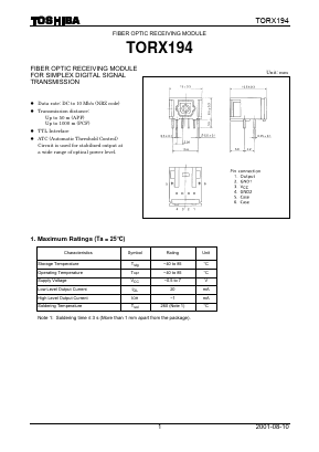 TORX194 Datasheet PDF Toshiba