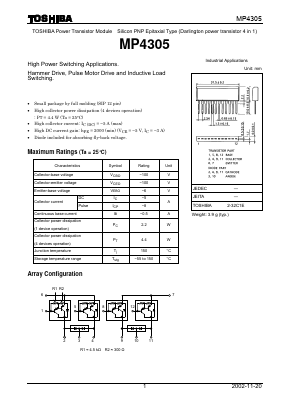 MP4305 Datasheet PDF Toshiba