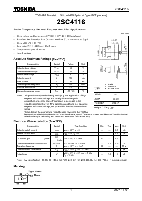 2SC4116-GR Datasheet PDF Toshiba