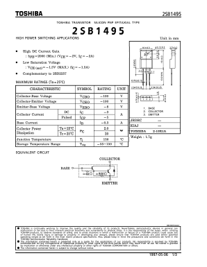 2SB1495_97 Datasheet PDF Toshiba