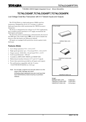 74LCX245 Datasheet PDF Toshiba