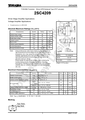 2SC4209 Datasheet PDF Toshiba